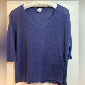 NWOT J.Jill linen blend sweater with pocket